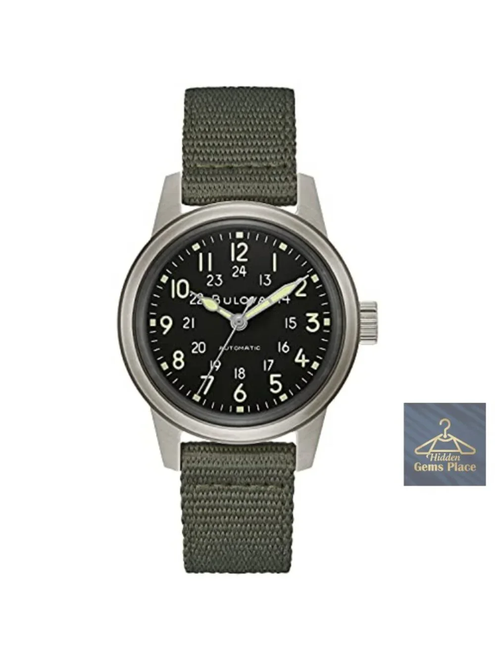 Military Heritage Automatic Watch Steel Case Green NATO Strap
